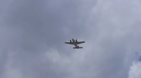 Executive private propeller plane take off departs airport airfield airstrip Stock Footage 39343528