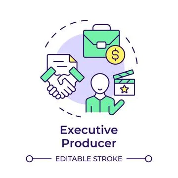 Executive producer multi color concept icon Stock Illustration