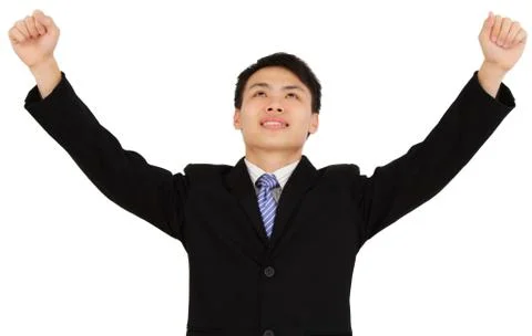 Executive raising arms Stock Photos