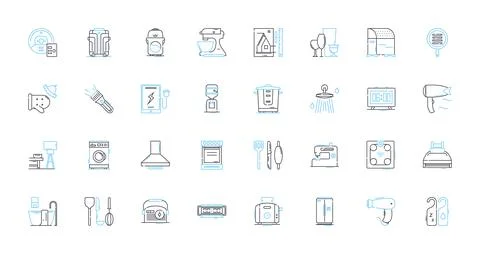 Executive retreat linear icons set. Strategy, Teamwork, Innovation, Leadership Illustrazione stock