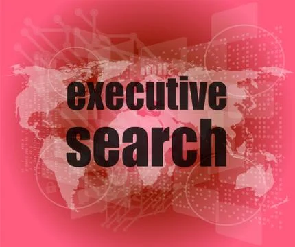 Executive search word on digital screen, mission control interface hi technol 스톡 일러스트