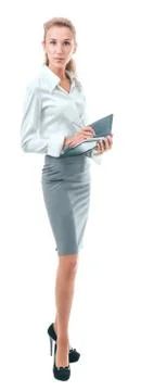 Executive secretary makes notes in a diary Stock Photos