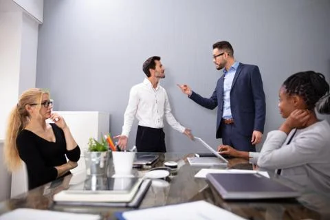 Executive Shouting At His Worker For Bad Performance Stock Photos