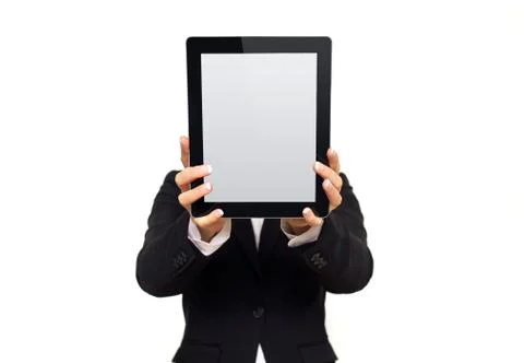 Executive showing digital tablet with blank screen Stock Photos
