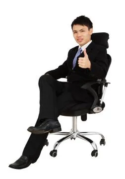 Executive showing thumbs up Stock Photos