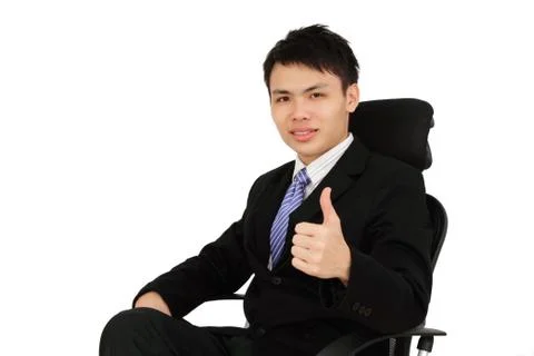 Executive showing thumbs up Stock Photos