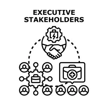 Executive stakeholders collaborating for business success and engagement Stock Illustration