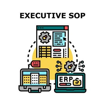 Executive standard operating procedure business system management Stock Illustration