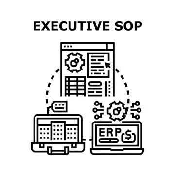 Executive standard operating procedure business system management Stock Illustration