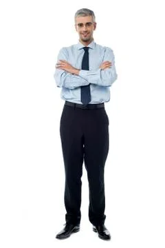 Executive standing isolated over white Stock Photos