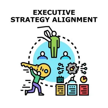 Executive strategy alignment achieving business goals concept Stock Illustration