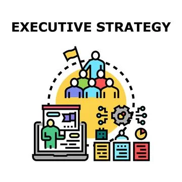 Executive strategy concept developing business leadership and innovation Stock Illustration