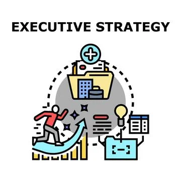 Executive strategy developing business plan for growth Stock Illustration