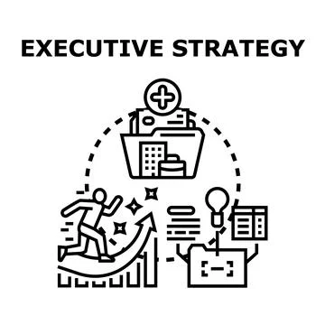 Executive strategy developing business plan for growth Stock Illustration