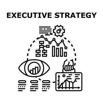 Executive strategy planning and business progress development 스톡 일러스트