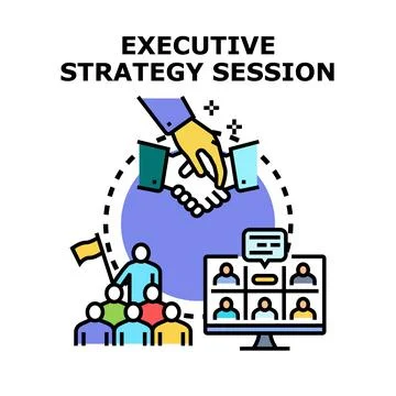 Executive strategy session developing successful business cooperation Stock Illustration