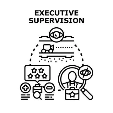Executive supervision process managing business development evaluation Stock Illustration