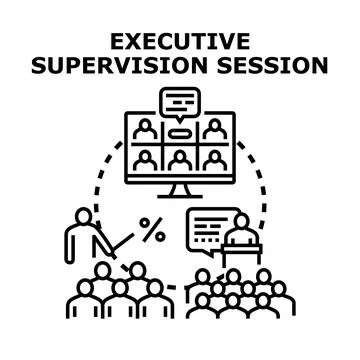 Executive supervision session for leadership development and training Stock Illustration