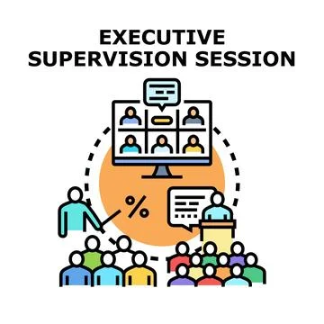 Executive supervision session for leadership development and training Stock Illustration