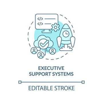 Executive support systems turquoise concept icon Stock Illustration