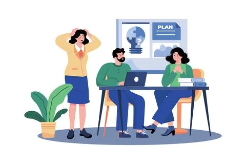 Executive Team Plan Company's Future Direction Stock Illustration