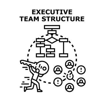 Executive team structure and problem solving key concept イラスト素材