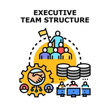 Executive team structure managing business growth Stock Illustration