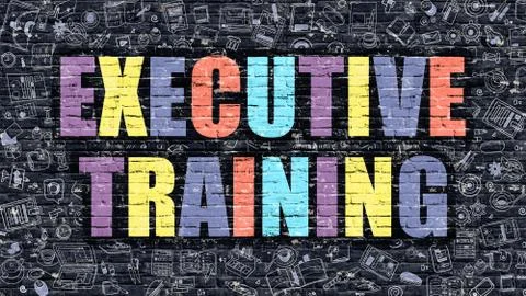 Executive Training Concept with Doodle Design Icons Stock Illustration