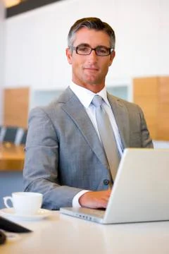 Executive using computer Stock Photos