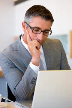 Executive using computer Stock Photos