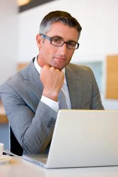 Executive using computer Stock Photos