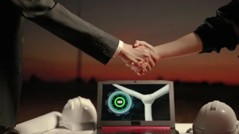 Executives are partnering with maintenance engineers to congratulate Stock Footage 169311242