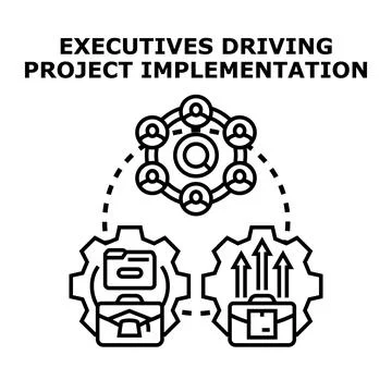Executives guiding project implementation and strategy development Stock Illustration