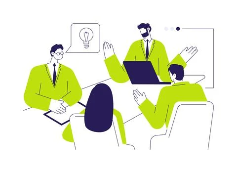 Executives meeting abstract concept vector illustration. Stock Illustration
