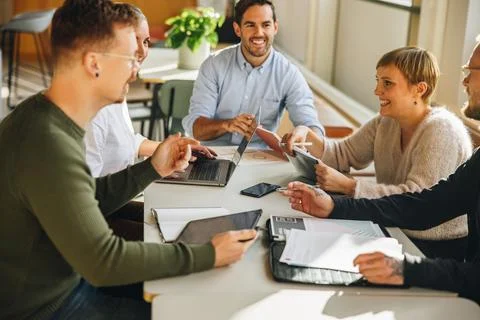 Executives in a meeting discussing on creative ideas 스톡 사진