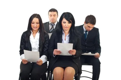 Executives reading at conference Fotos Stock