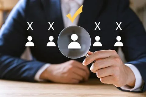 Executives select Human Resource Network Structure - HR, effective manageme.. Stock Photos