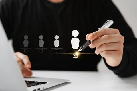 Executives select Human Resource Network Structure - HR, effective manageme.. Stock Photos