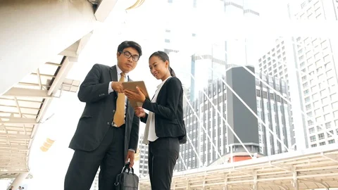 Executives Using Digital Tablet Video stock 87002636