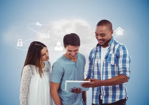 Executives using digital tablet Foto stock