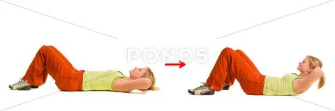 Exercise 1 for the top abdominal press Stock Illustration