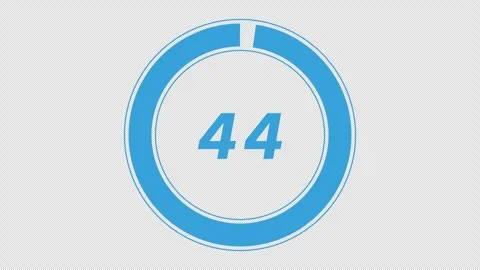 Exercise alpha channel blue Countdown timer with transparent background Stock Footage 249021893