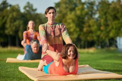 Exercise and stretching class. Stock Photos