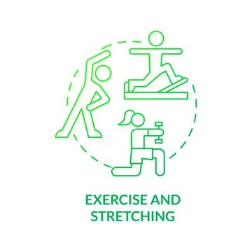 Exercise and stretching green gradient concept icon Illustrazione stock