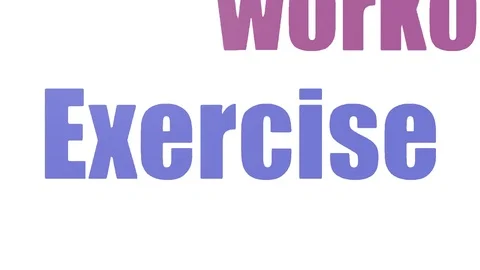 Exercise Animated Tag Cloud On White Background Vídeos de archivo 103562094