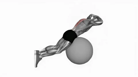 Exercise Ball Back Extension With Hands Behind Head Video stock 243983822