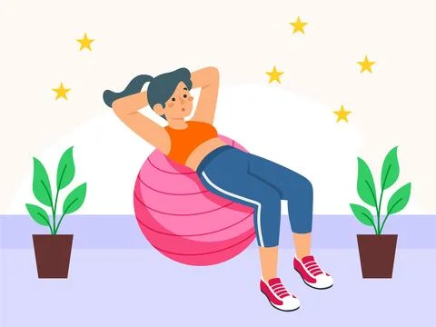 Exercise Ball Concept Illustration Style Stock-Illustration