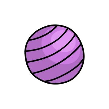 Exercise ball doodle icon, vector color illustration Stock Illustration