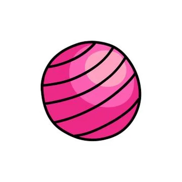 Exercise ball doodle icon, vector color illustration Stock Illustration