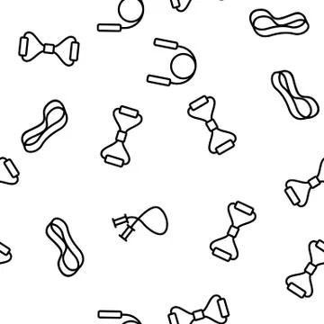 Exercise Band Tools Vector Seamless Pattern Illustrazione stock